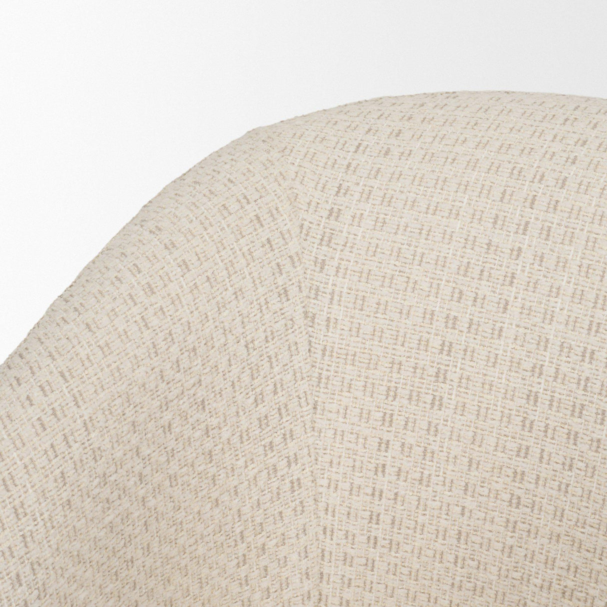 Mercana Curtis Cream Fabric Barrelback Half-Moon Base Dining Armchair