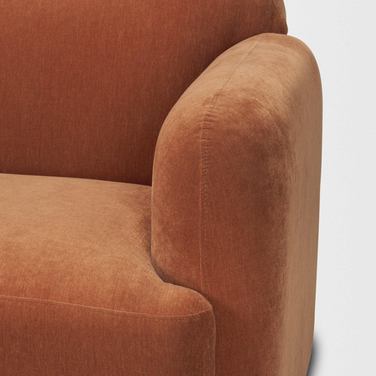 Mercana Saga Stonewashed Rust Chenille Fabric 3 Seater Sofa