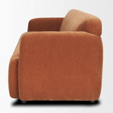 Mercana Saga Stonewashed Rust Chenille Fabric 3 Seater Sofa