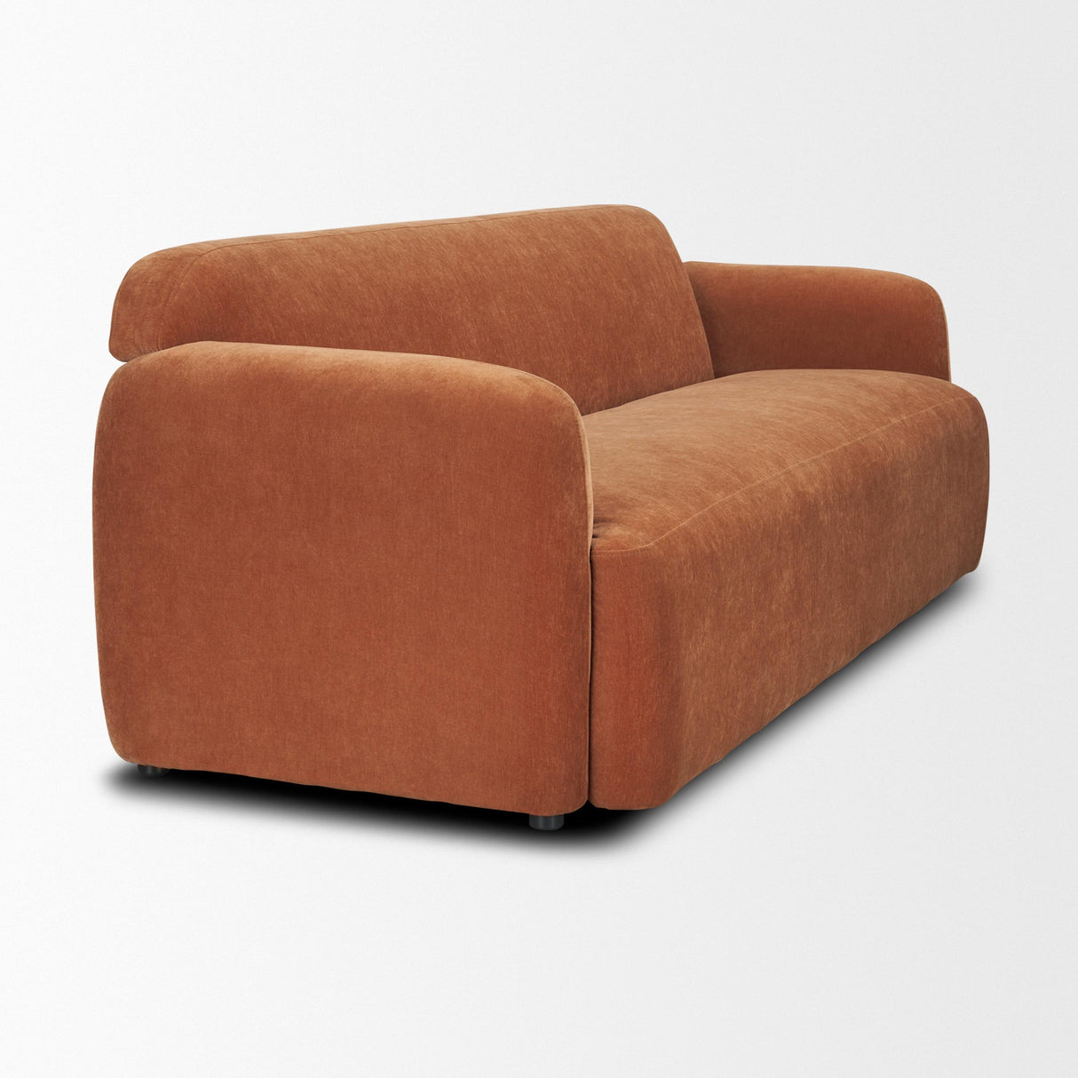 Mercana Saga Stonewashed Rust Chenille Fabric 3 Seater Sofa