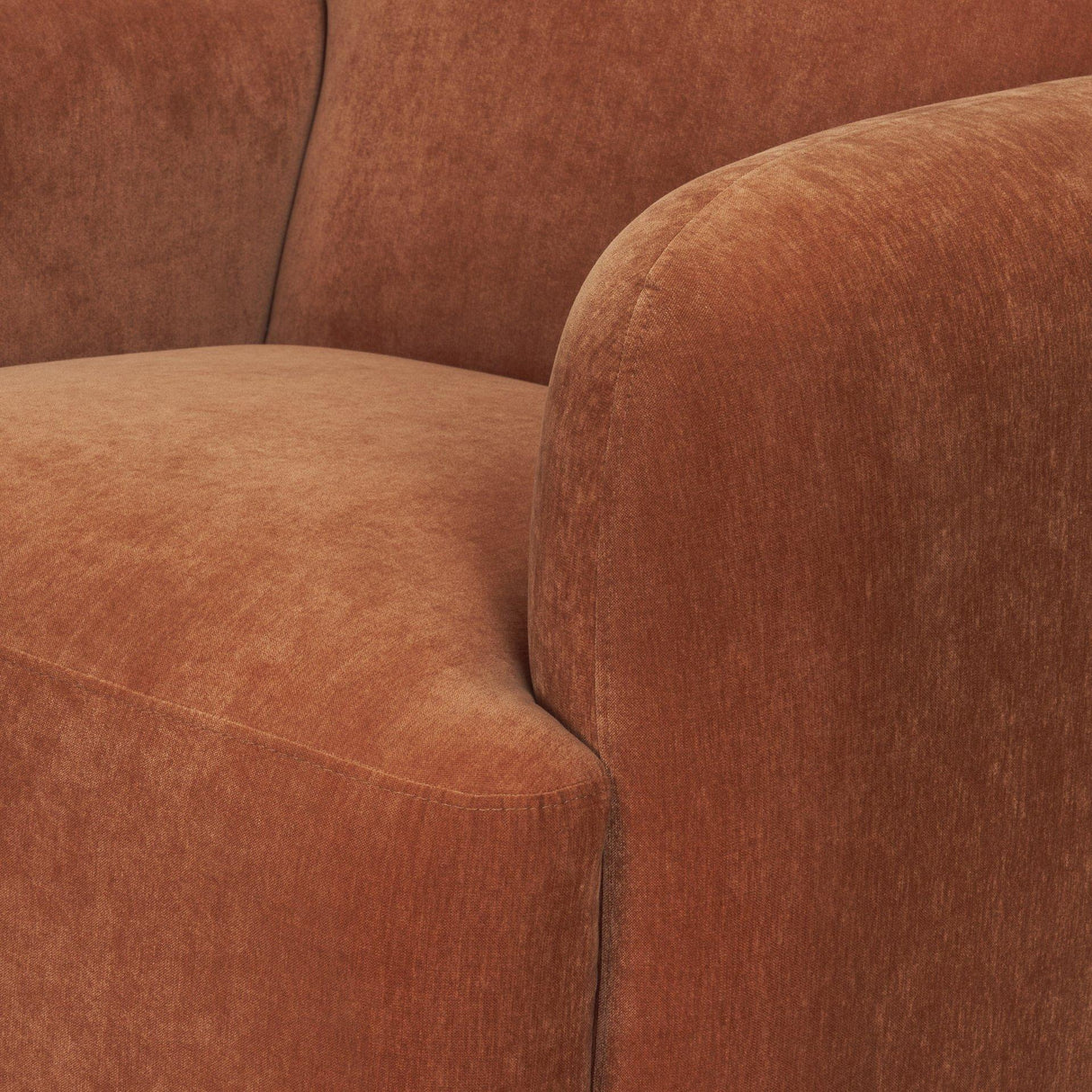 Mercana Saga Stonewashed Rust Chenille Fabric Upholstered Chair