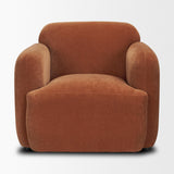 Mercana Saga Stonewashed Rust Chenille Fabric Upholstered Chair