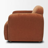 Mercana Saga Stonewashed Rust Chenille Fabric Upholstered Chair