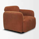 Mercana Saga Stonewashed Rust Chenille Fabric Upholstered Chair