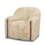 Mercana Huntley Cream Faux Fur Fabric Swivel Accent Chair