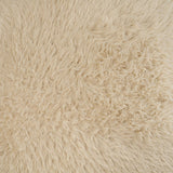 Mercana Huntley Cream Faux Fur Fabric Swivel Accent Chair