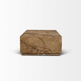 Mercana Matteo Solid Rainforest Rust Marble Rectangular Coffee Table