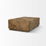Mercana Matteo Solid Rainforest Rust Marble Rectangular Coffee Table