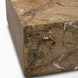 Mercana Matteo Solid Rainforest Rust Marble Rectangular Coffee Table