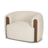 Mercana Kornelia Soft Oatmeal Fabric Barrel Accent Chair