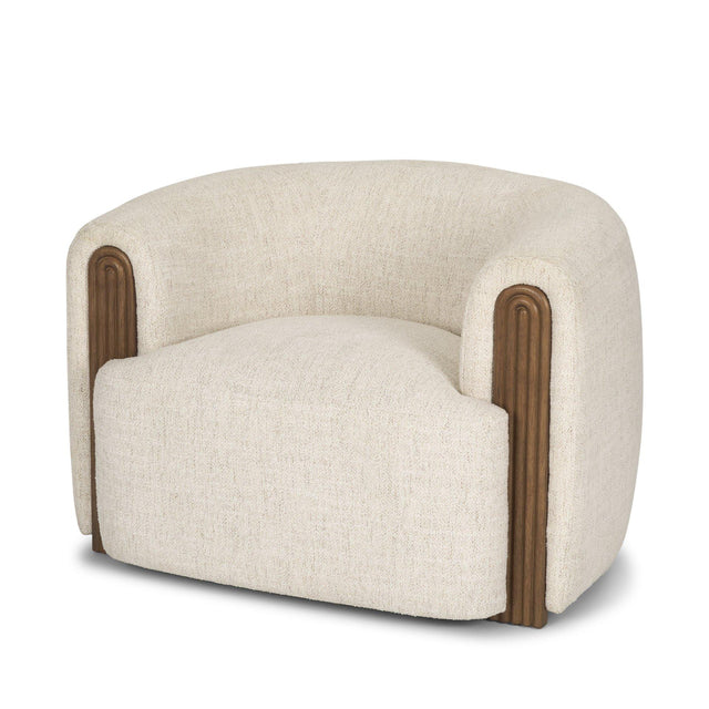 Mercana Kornelia Soft Oatmeal Fabric Barrel Accent Chair