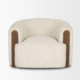 Mercana Kornelia Soft Oatmeal Fabric Barrel Accent Chair