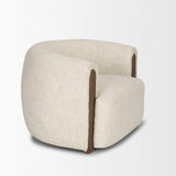 Mercana Kornelia Soft Oatmeal Fabric Barrel Accent Chair