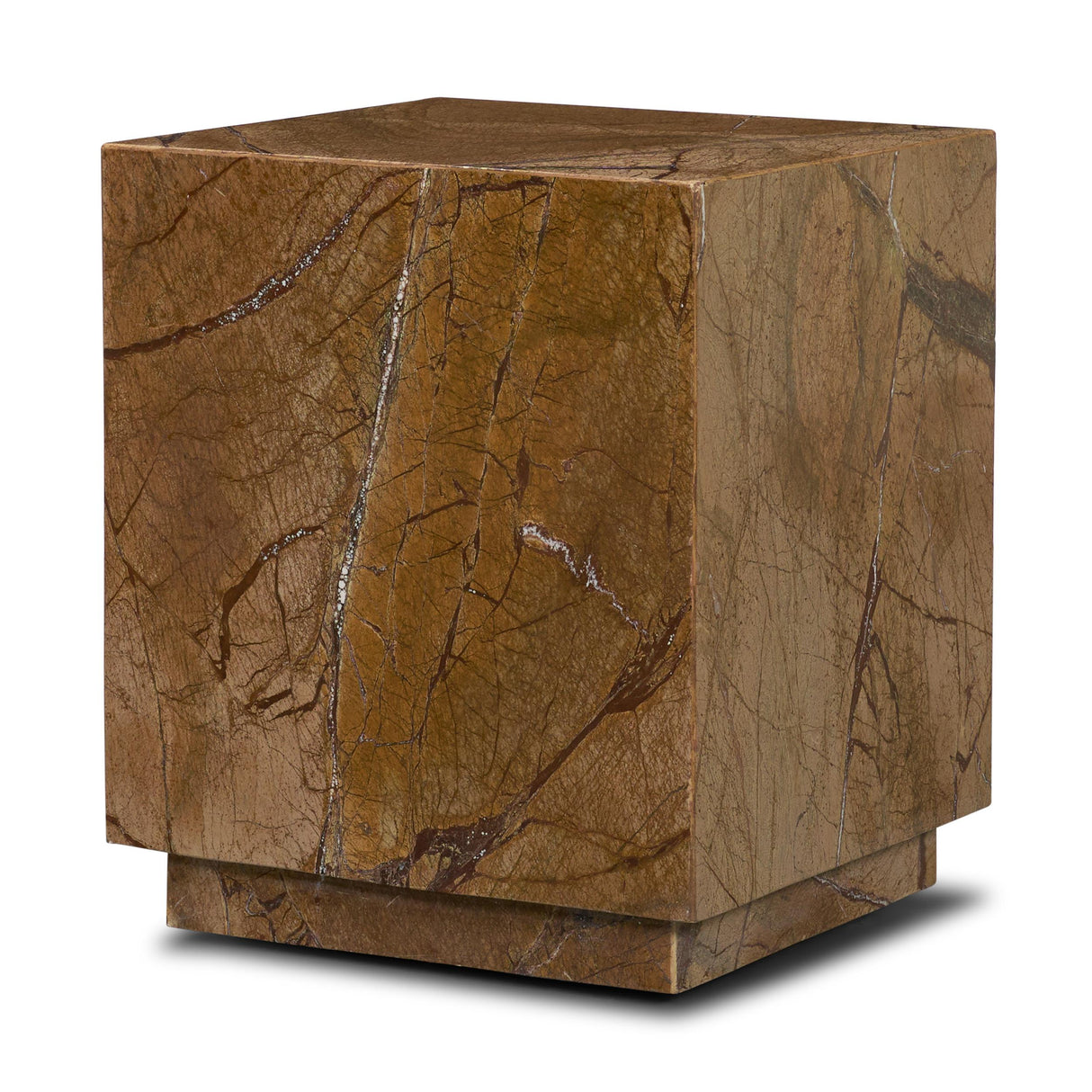 Mercana Matteo Solid Rainforest Rust Marble Square Side Table