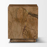 Mercana Matteo Solid Rainforest Rust Marble Square Side Table