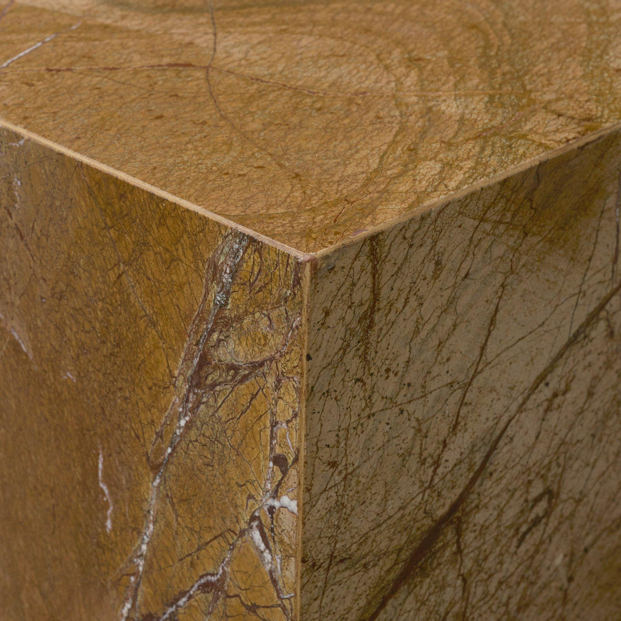 Mercana Matteo Solid Rainforest Rust Marble Square Side Table