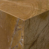 Mercana Matteo Solid Rainforest Rust Marble Square Side Table