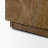 Mercana Matteo Solid Rainforest Rust Marble Square Side Table
