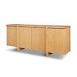 Mercana Rowan Light Brown Oak Wood Closed 4 Door Sideboard
