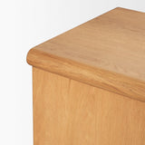 Mercana Rowan Light Brown Oak Wood Closed 4 Door Sideboard
