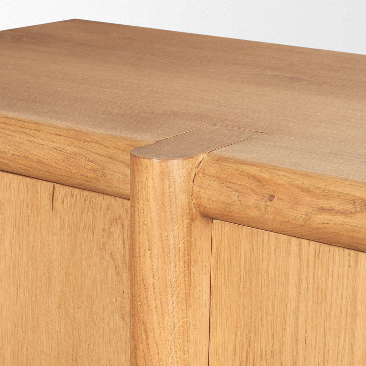 Mercana Rowan Light Brown Oak Wood Closed 4 Door Sideboard