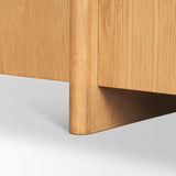 Mercana Rowan Light Brown Oak Wood Closed 4 Door Sideboard