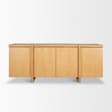 Mercana Rowan Light Brown Oak Wood Closed 4 Door Sideboard