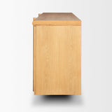 Mercana Rowan Light Brown Oak Wood Closed 4 Door Sideboard