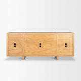 Mercana Rowan Light Brown Oak Wood Closed 4 Door Sideboard