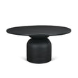 Mercana Atlas 60" Black Wood Stacked Pedestal Base Round Dining Table