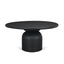 Mercana Atlas 60" Black Wood Stacked Pedestal Base Round Dining Table