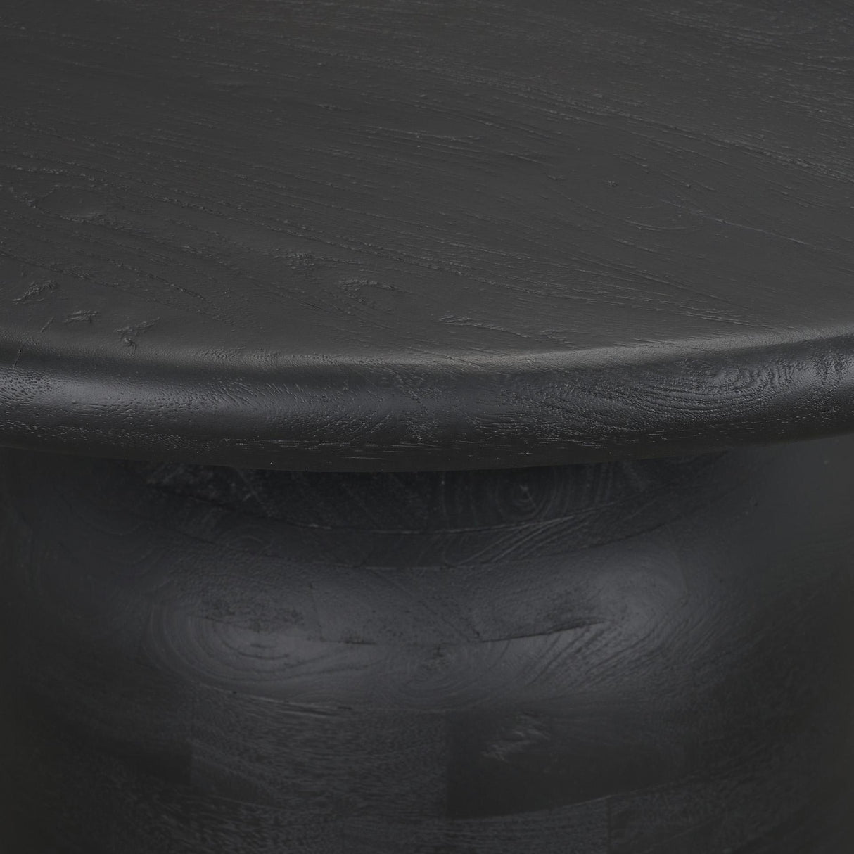 Mercana Atlas 60" Black Wood Stacked Pedestal Base Round Dining Table