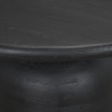 Mercana Atlas 60" Black Wood Stacked Pedestal Base Round Dining Table