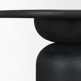 Mercana Atlas 60" Black Wood Stacked Pedestal Base Round Dining Table