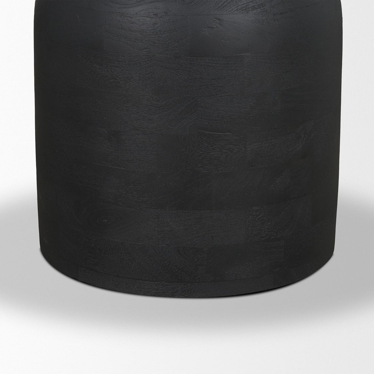 Mercana Atlas 60" Black Wood Stacked Pedestal Base Round Dining Table