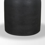 Mercana Atlas 60" Black Wood Stacked Pedestal Base Round Dining Table