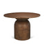 Mercana Atlas 42" Warm Mid-Brown Wood Stacked Pedestal Base Round Dining Table