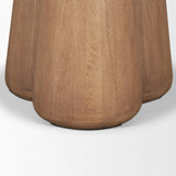 Mercana Marilyn 48" Botticino Marble W/ Light Brown Wood Base Dining Table