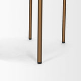 Mercana Parker Brown Leather Seat Gold Metal Frame Dining Chair