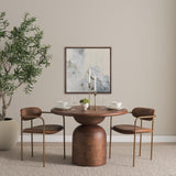 Mercana Parker Brown Leather Seat Gold Metal Frame Dining Chair