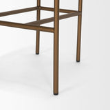 Mercana Parker Brown Leather Seat Gold Metal Counter Stool