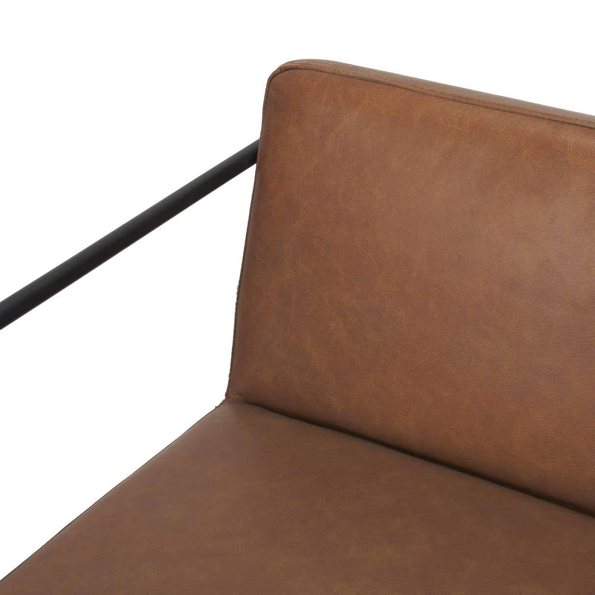 Mercana Stamford 36" Brown Leather Seat w/ Wood Back, Metal Frame Counter Stool
