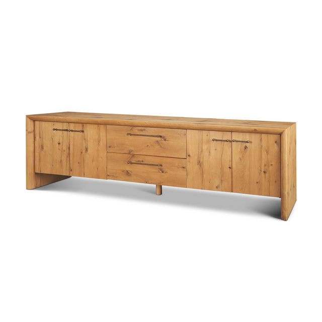 Mercana Belford 94" Light Brown Oak Wood Media Console