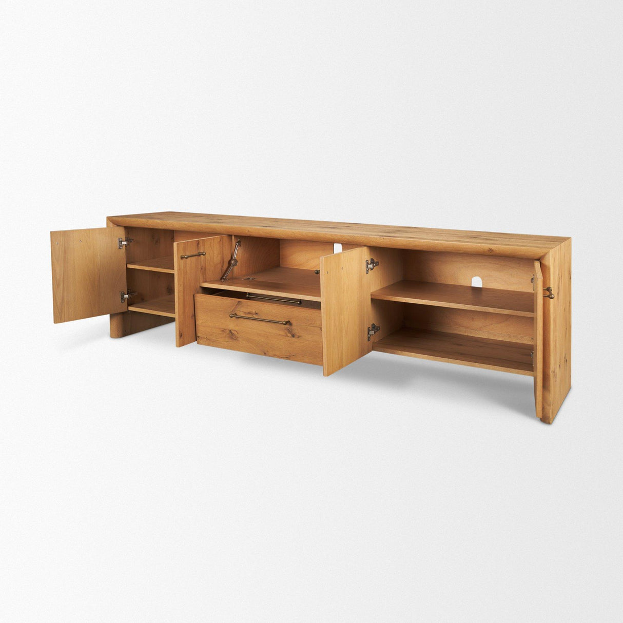 Mercana Belford 94" Light Brown Oak Wood Media Console