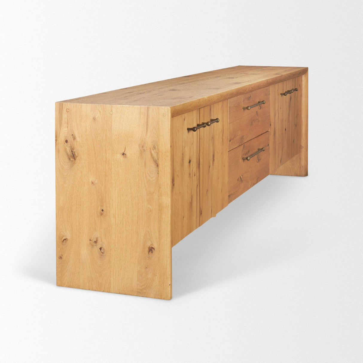 Mercana Belford 94" Light Brown Oak Wood Media Console