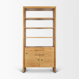 Mercana Belford 2-Door Open Light Brown Oak Wood Shelving Unit