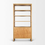 Mercana Belford 2-Door Open Light Brown Oak Wood Shelving Unit