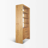 Mercana Belford 2-Door Open Light Brown Oak Wood Shelving Unit