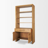 Mercana Belford 2-Door Open Light Brown Oak Wood Shelving Unit