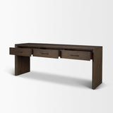 Mercana Belford 72" Dark Brown Oak Wood Console Table